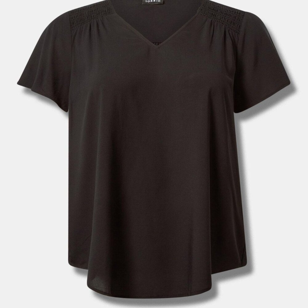 TORRID Harper Flutter Sleeve Blouse Black